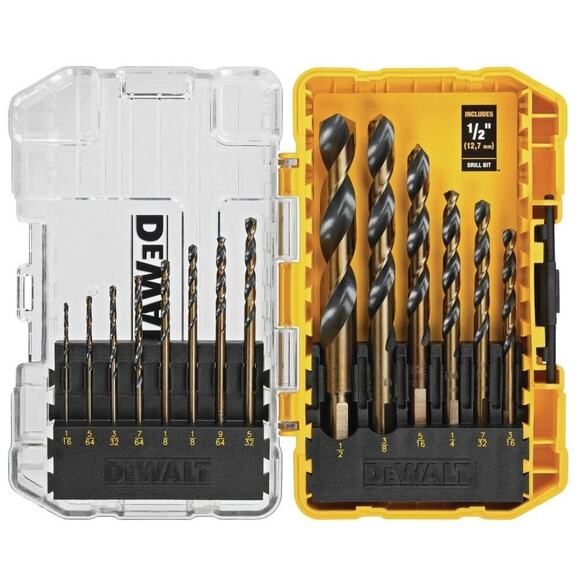 NWT DEWALT 14-Piece Drill Bit Set, 3-Flats Shank, DWA1184, for Wood/Metal - Picture 5 of 7